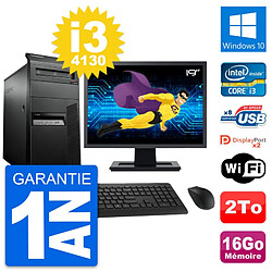 PC Tour Lenovo M93p Ecran 19" Intel i3-4130 RAM 16Go Disque 2To Windows 10 Wifi · Occasion 