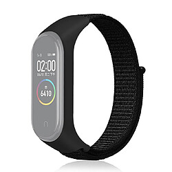 Wewoo Bracelet pour montre connectée Smartwatch en tissé nylon Xiaomi Mi Band 3/4 Noir