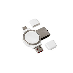 Bigben Connected Chargeur sans fil magnétique pour Apple Watch Ultra/8/7/6/SE/5/4 2 en 1 USB A + USB C Blanc Bigben