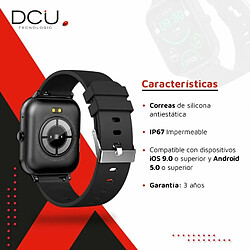 DCU TECNOLOGIC Montre intelligente DCU CURVED GLASS PRO 1,83" Noir