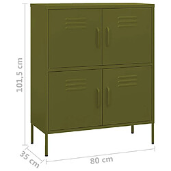 vidaXL Armoire de rangement Vert olive 80x35x101,5 cm Acier pas cher