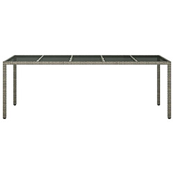 Avis Maison Chic Table de jardin | Table d'extérieur Gris 250x100x75 cm Verre trempé et poly rotin -GKD40572