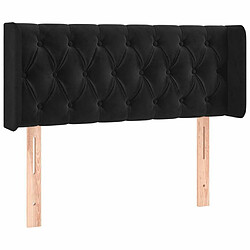 Maison Chic Tête de lit scandinave avec oreilles,meuble de chambre Noir 103x16x78/88 cm Velours -MN34773