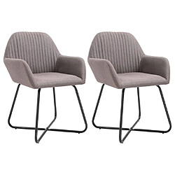 vidaXL Chaises à manger lot de 2 taupe tissu