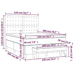 vidaXL Sommier à lattes de lit avec matelas Rose 140x200 cm Velours pas cher