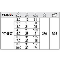 Acheter YATO Ensemble clé hexagonale avec bille 9 pcs 2 -10 mm