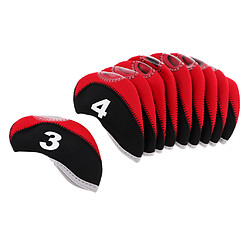 Avis 10 pcs Néoprène Golf Club Head Couvre Wedge Fer De Protection Noir + Rouge