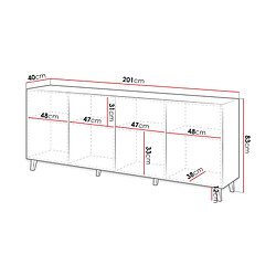 Bestmobilier Sanna - buffet bas - 200 cm - style contemporain pas cher