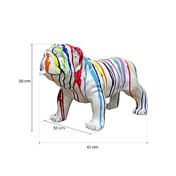 Avis Statuette Silhouette Décorative Chien Bulldog Taille M Kuatéh Thor en Polyrésine 61x32x38 cm Multicolore