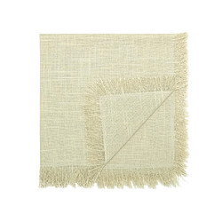 Vente-Unique Lot de 4 serviettes de table à franges - Coton - 45 x 45 cm - Beige - POLA