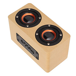 ComfortXL Enceinte bluetooth sans fil rétro avec subwoofer portable et microphone pour ordinateur de bureau, télévision - grain de bois jaune 