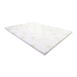 Vente-Unique Surmatelas 140 x 190 cm luxe mémoire de forme coutil aloe vera ép.5cm - LACETO de NATUREA