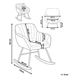 Avis Beliani Fauteuil à bascule Velours Gris LIARUM