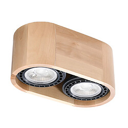 Sollux Downlights ovales à montage en surface Twin Flush Light Bois naturel GU10