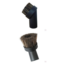 4pcs Brosse à épousseter En Crin Doux Mini-aspirateurs Accessoires Brun