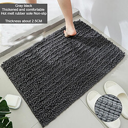 LUUCOZK Tapis de bain antidérapants absorbants à séchage rapide, tapis de décoration de salle de bain - 51 x 81 cm, gris noir-Taille standard