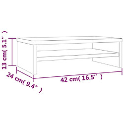 vidaXL Support de moniteur Gris béton 42x24x13 cm Bois d'ingénierie pas cher