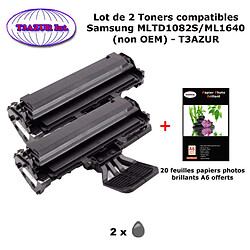 Pack 2 Toners génériques MLT-D1082S pour imprimante Samsung ML1640 +10f A6 brillantes - T3AZUR