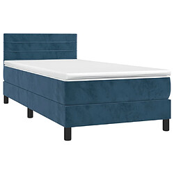 Avis Maison Chic Lit adulte- Lit + matelas,Sommier à lattes de lit avec matelas Bleu foncé 100x200 cm -GKD25221