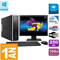 PC HP Compaq Pro 6300 SFF G630 RAM 16Go 250Go Graveur DVD Wifi W7 Ecran 27" - Occasion