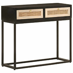 Maison Chic Table console | Meuble d'entrée | Table d'appoint noir 90x30x76 cm bois massif de manguier et fer -GKD43308