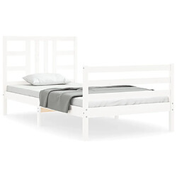 Maison Chic Cadre/structure de lit avec tête de lit pour adulte - Lit Moderne Chambre blanc simple bois massif -MN88391