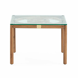 Table Basse Thai Natura Transparent Naturel Rotin bois de teck 50 x 35 x 50 cm