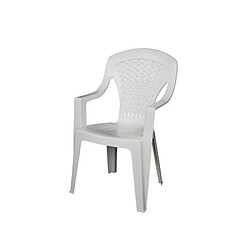 Lot de 4 Fauteuils de jardin monobloc empilable Capri - 56 x 58 x 90 cm - Blanc