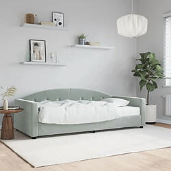 Maison Chic Lit de jour avec matelas, Lit de repos Lit d'invité pour Salon Chambre,Canapé-lit gris clair 90x200 cm velours -MN54973