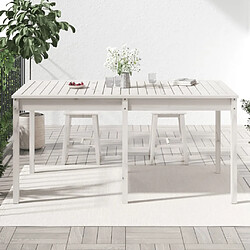 Avis Maison Chic Table de jardin | Table d'extérieur blanc 159,5x82,5x76 cm bois massif de pin -GKD15661