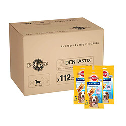 Pedigree Dentastix - Friandises pour Moyen Chien, 112 Bâtonnets à Mâcher pour L'hygiène Bucco-Dentaire (16 Sachets de 7 Sticks)