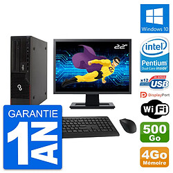 PC Fujitsu E910 DT Ecran 22" Intel G630 RAM 4Go Disque 500Go Windows 10 Wifi - Occasion