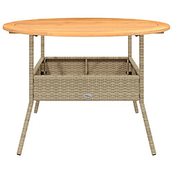 Acheter vidaXL Table de jardin et dessus en bois d'acacia beige résine tressée