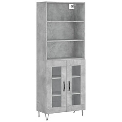 Maison Chic Buffet,Meuble de Rangement,commode pour salon,Cuisine Gris béton 69,5x34x180 cm Bois d'ingénierie -MN54479