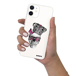 Coque iPhone 12 mini souple transparente Tête de mort couronn Motif Ecriture Tendance Evetane pas cher