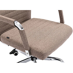 Acheter Decoshop26 Fauteuil de bureau sur roulettes confortable hauteur réglable en tissu taupe cadre métal chromé BUR10580