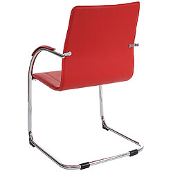 Avis Mendler 2x Chaise de salle à manger Samara, chaise cantilever, chaise de cuisine avec dossier, PVC acier ~ rouge