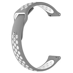 Wewoo Bracelet pour montre connectée Bande de à double couleur Galaxy S3 Ticwatch Pro Gris Blanc 