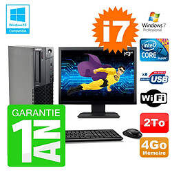 PC Lenovo M91p SFF Intel I7-2600 4Go Disque 2To Graveur Wifi W7 Ecran 19" · Occasion 