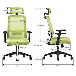 ML-Design Chaise de bureau gaming d'ordinateur ergonomique pivotante avec roulettes vert pas cher