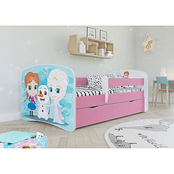 Lit Babydreams pays des merveilles rose sans tiroir, sans matelas 180/80