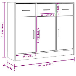 vidaXL Buffet noir 91x28x75 cm bois d'ingénierie pas cher