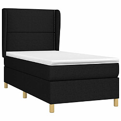 Avis Maison Chic Structures de lit + matelas,Lit à sommier tapissier avec matelas Noir 100x200 cm Tissu -MN98300