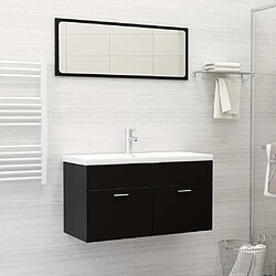 vidaXL Ensemble de meubles de salle de bain Noir Aggloméré 