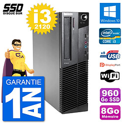 PC Lenovo ThinkCentre M92p SFF Intel i3-2120 RAM 8Go SSD 960Go Windows 10 Wifi · Occasion 