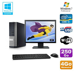 Lot PC DELL 790 SFF Intel Core i3-2120 3.3Ghz 4Go 250Go WIFI W7 Pro + Ecran 19" - Occasion