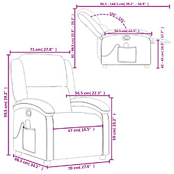 vidaXL Fauteuil inclinable de massage Crème Similicuir pas cher