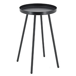 Aubry Gaspard Table basse en métal Ø 30 H 50 Noir.