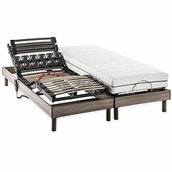 DEKO DREAM Ensemble matelas + sommier relaxation électrique - 2 x 80 x 200 cm - Matelas ressorts ensachés