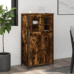 vidaXL Buffet haut chêne fumé 62x32x106,5 cm bois d'ingénierie